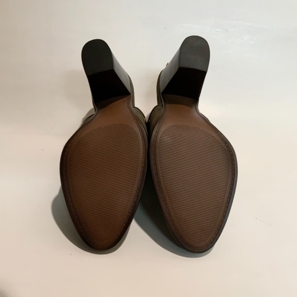 Michael Kors Louise Suede Mules Olive Studded Stacked Block Heel Slip On Clog - Picture 15 of 15